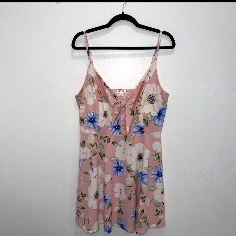 Xhilaration Women Sundress Dress XL Pink Floral Cottage Coquette Softgirl Y2K